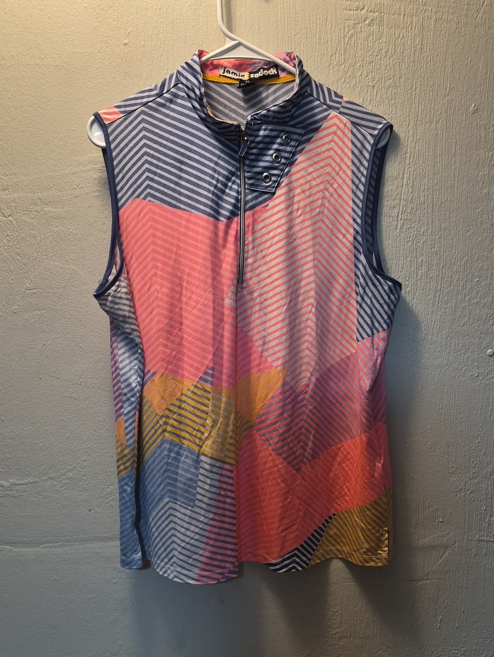 Womens Jamie Sadock Geometric Golf Shirt Size XL